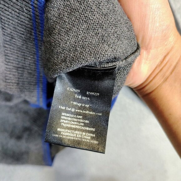 Ted Baker London Sweater Men's 5 Gray Wool Blend Knit Long Sleeve V-Neck Cozy - Picture 6 of 10